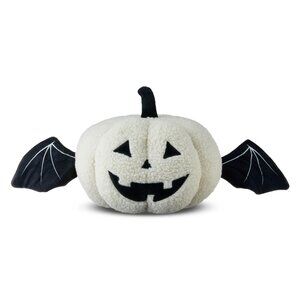 Halloween Jack-O'-Lantern Pumpkin With Bat Wings 8.5" x 19" Decorative Pillow